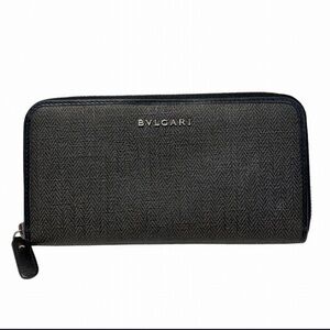 EUC BVLGARI Weekend Grand Zipper Leather Wallet